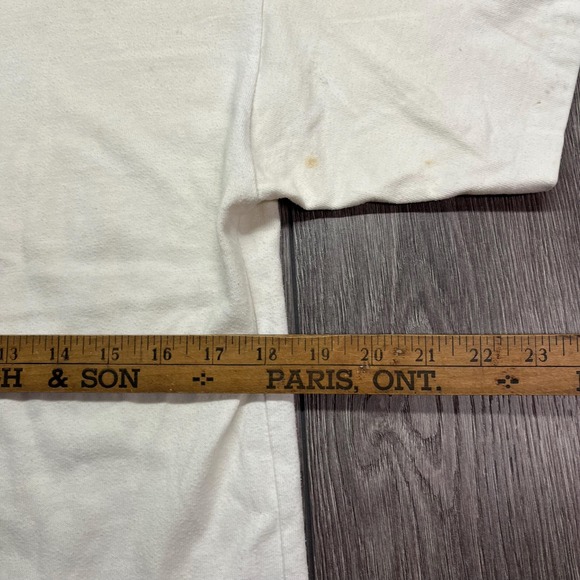 Vintage Depauw University 1980s White T Shirt Medium Single Stitch Spell Out - Picture 9 of 10